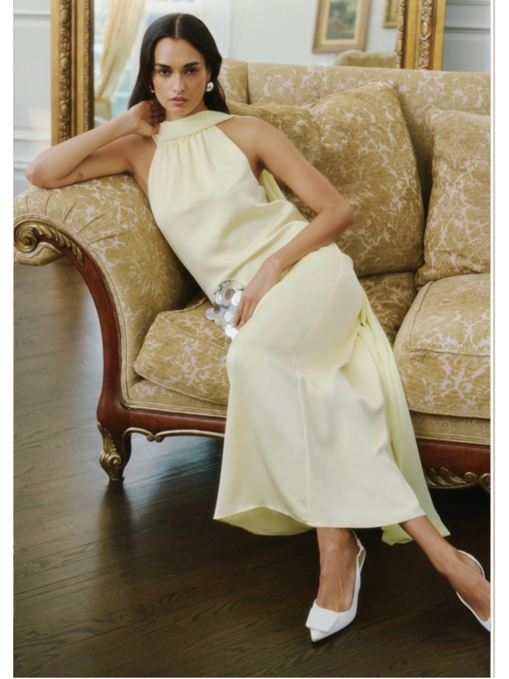 Women's o.p.t Alessia Dress Pale Yellow Maxi Size S